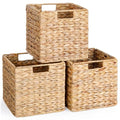 Water Hyacinth Wicker Storage Baskets Set of 3 Y495