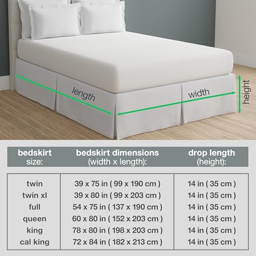 White King 14 Inch Drop Length Microfiber Bed Skirt T125