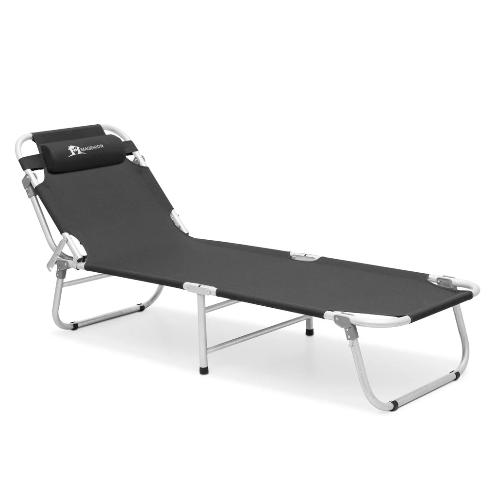 Black Portable Folding Camping Cot with Carry Bag O2111