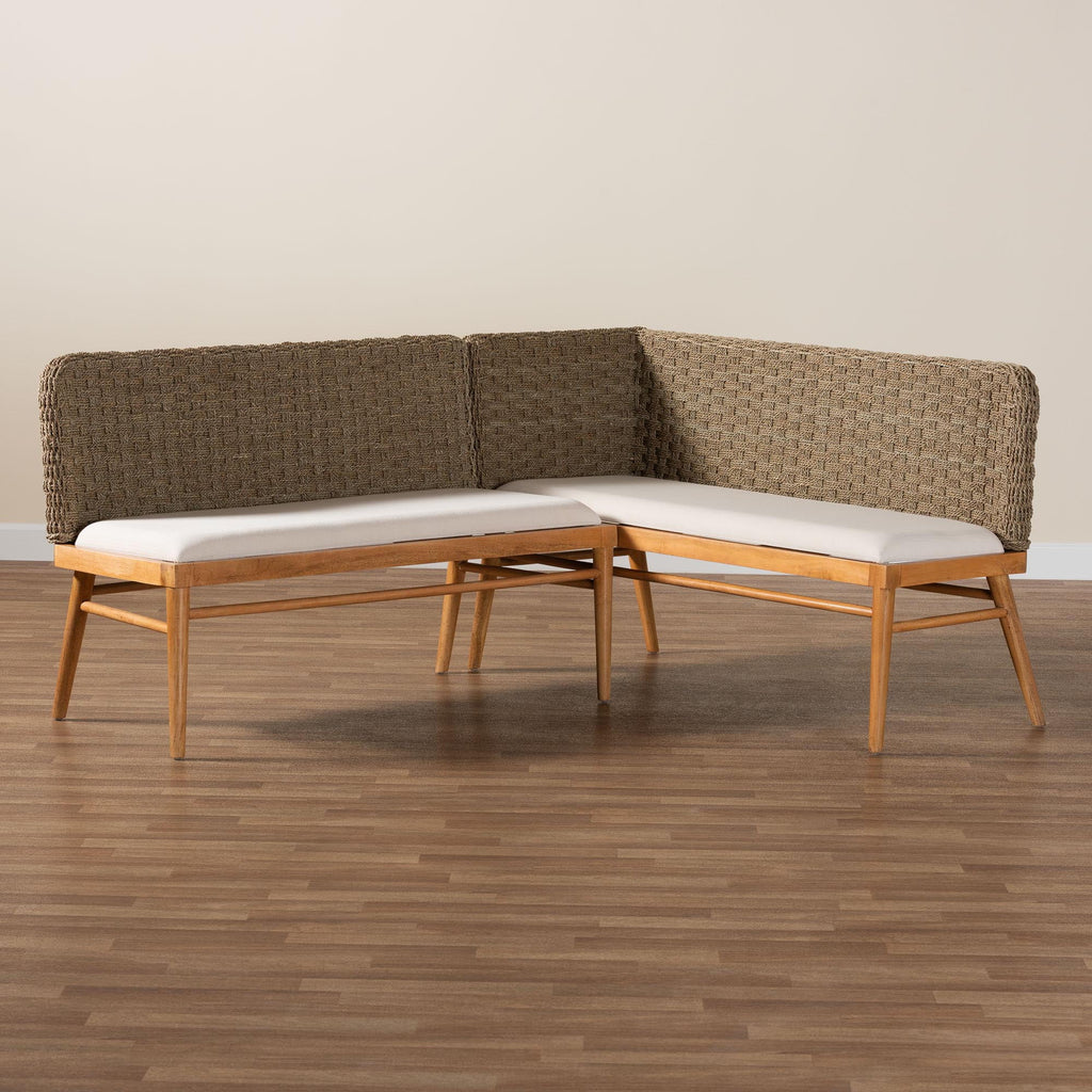 2-Piece Brown Dining Nook Banquette Set D7498