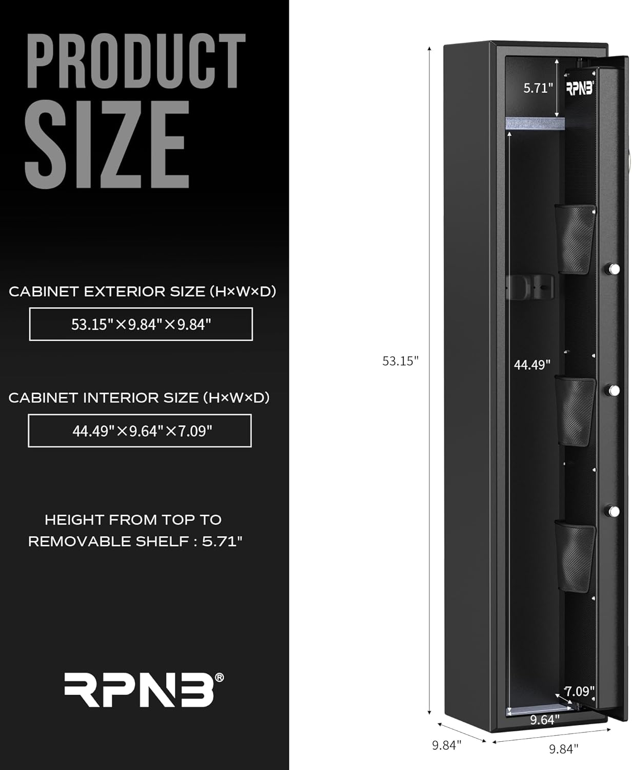 Large Biometric Rifle Safe with Removable Shelf C797