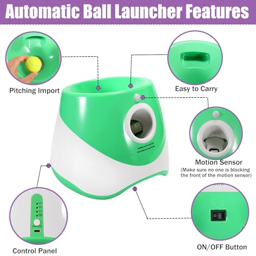 Automatic Dog Ball Thrower Launcher with 3 Launching Distance J5283