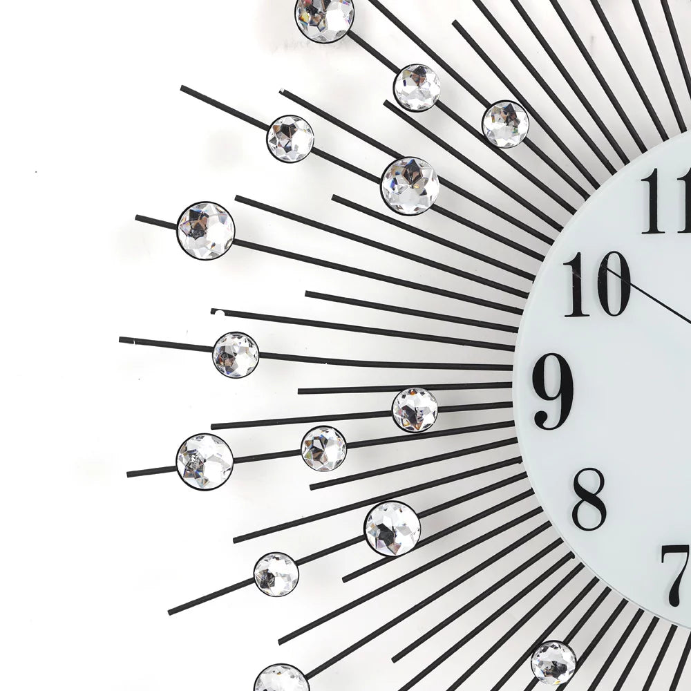Large Wall Clocks 24 in Modern 3D Crystal Diamond Decorative Q307143