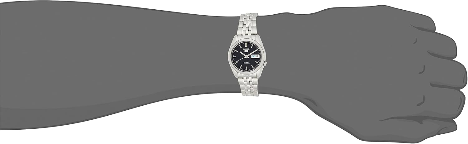 Automatic Watch with Black Dial, Day/Date Calendar, Luminous Hands, Stainless Steel Case & Bracelet T9753
