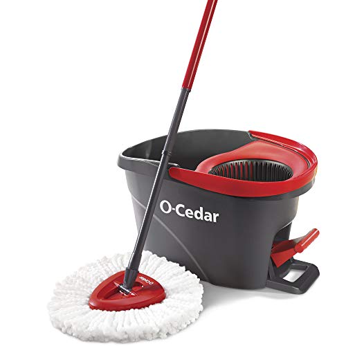 Microfiber Spin Mop & Bucket Floor Cleaning System Bundle with Hard Floor Cleaner (Lavender, 10 Count) F261285