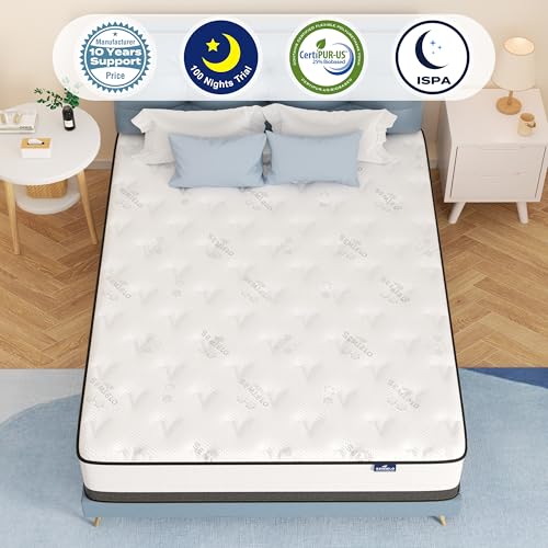 10 Inch Full Mattress Hybrid with Memory Foam and Pocketed Coils B800