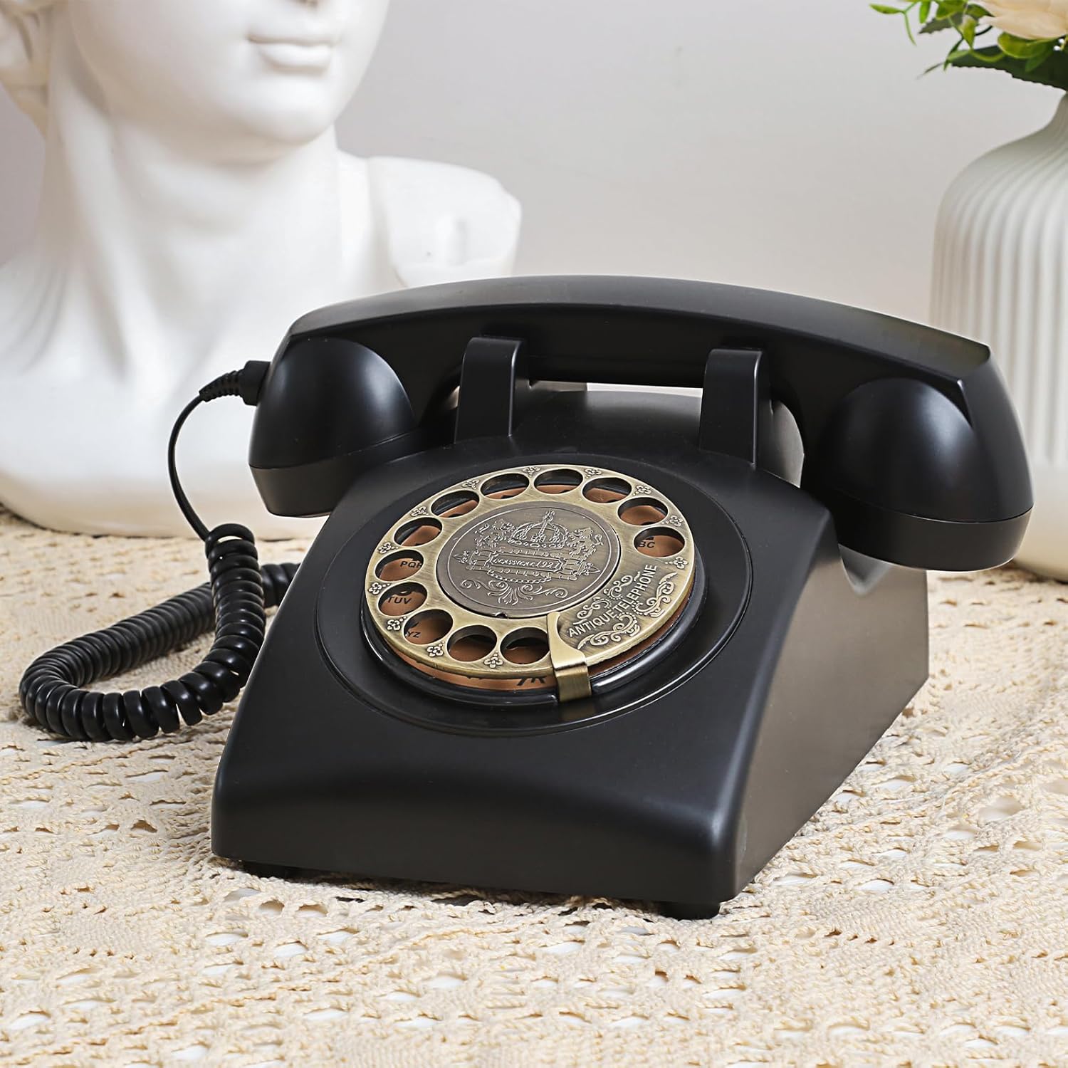 Retro Rotary Landline Phones with Mechanical Ringer Vintage Corded Phones I33349