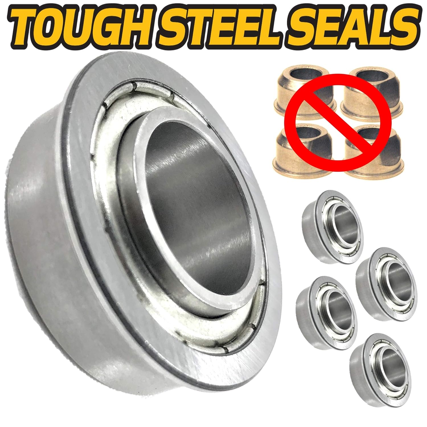 2 Kits Stainless Steel Front Wheel Axle & Bearing Conversion Q922287