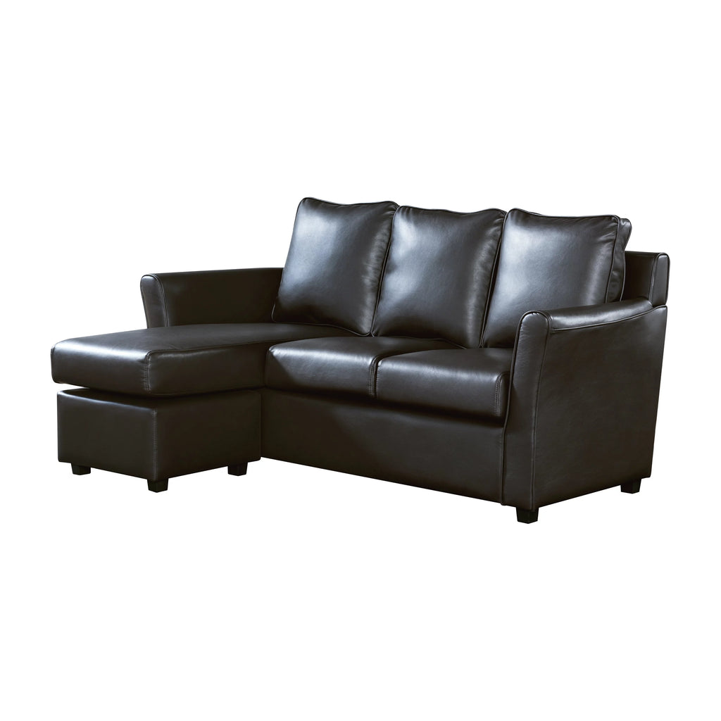 Dark Gray Faux Leather Sectional Sofa P254