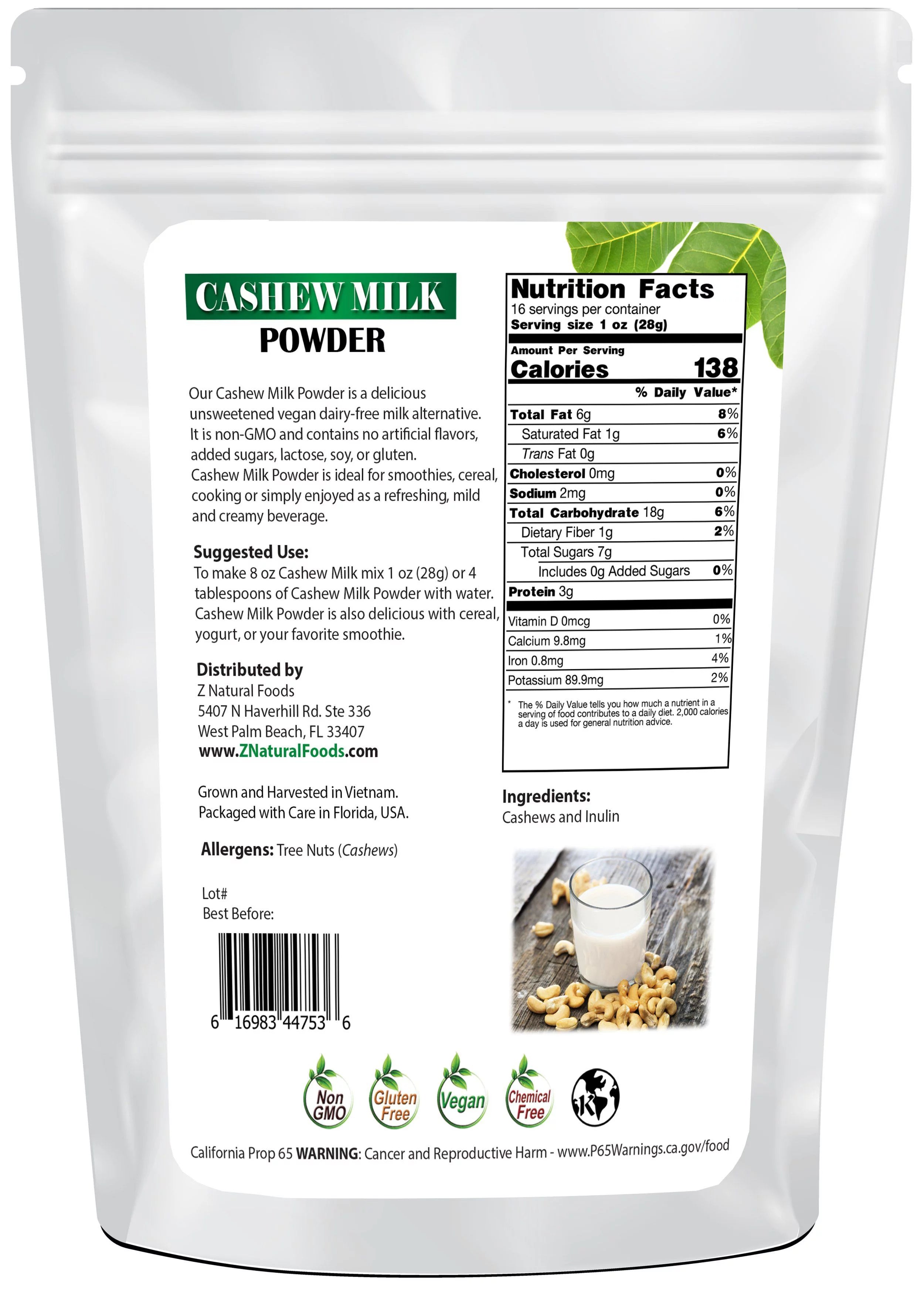 Cashew Milk Powder, 5 lbs Z199
