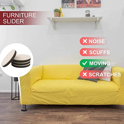 8 pcs 3 1/2” Round Furniture Sliders I5212