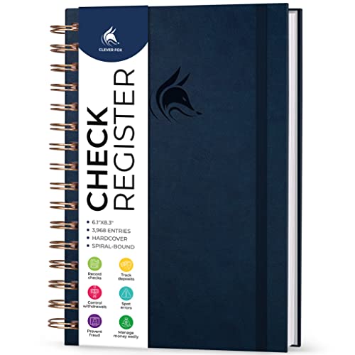 Black Spiral Hardcover Check Register P2572