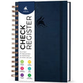 Black Spiral Hardcover Check Register P2572