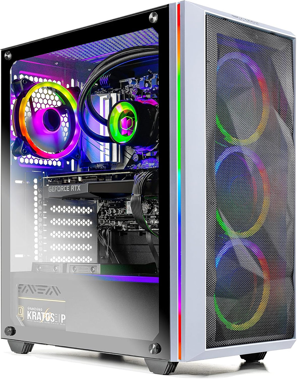 White Gaming Desktop PC with AMD Ryzen 5 5600X RTX 3070 Ti 1TB SSD 16GB DDR4 D8991