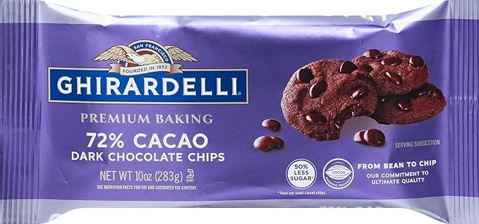 72% Cacao Dark Chocolate Baking Chips, 10 OZ Bag E22139
