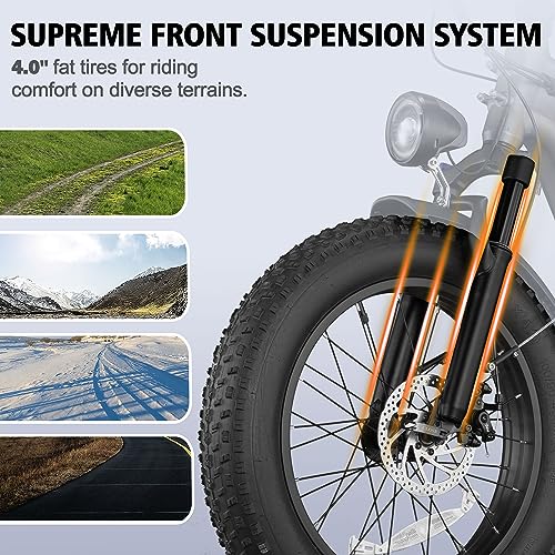 20" Fat Tire Step-Thru Electric Bike with 48V 15AH Removable Battery, 7-Speed H8493