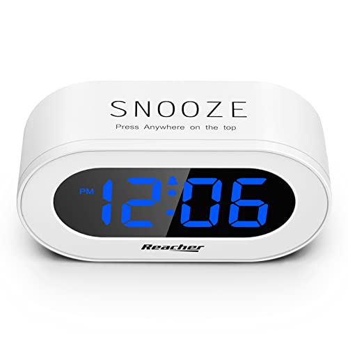 Small LED Digital Alarm Clock with Snooze (White) Q792