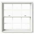 White Painted Clad Wood Double Hung Window with Screen V902