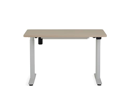 White Base & Light Oak Top Height-Adjustable Desk U77377
