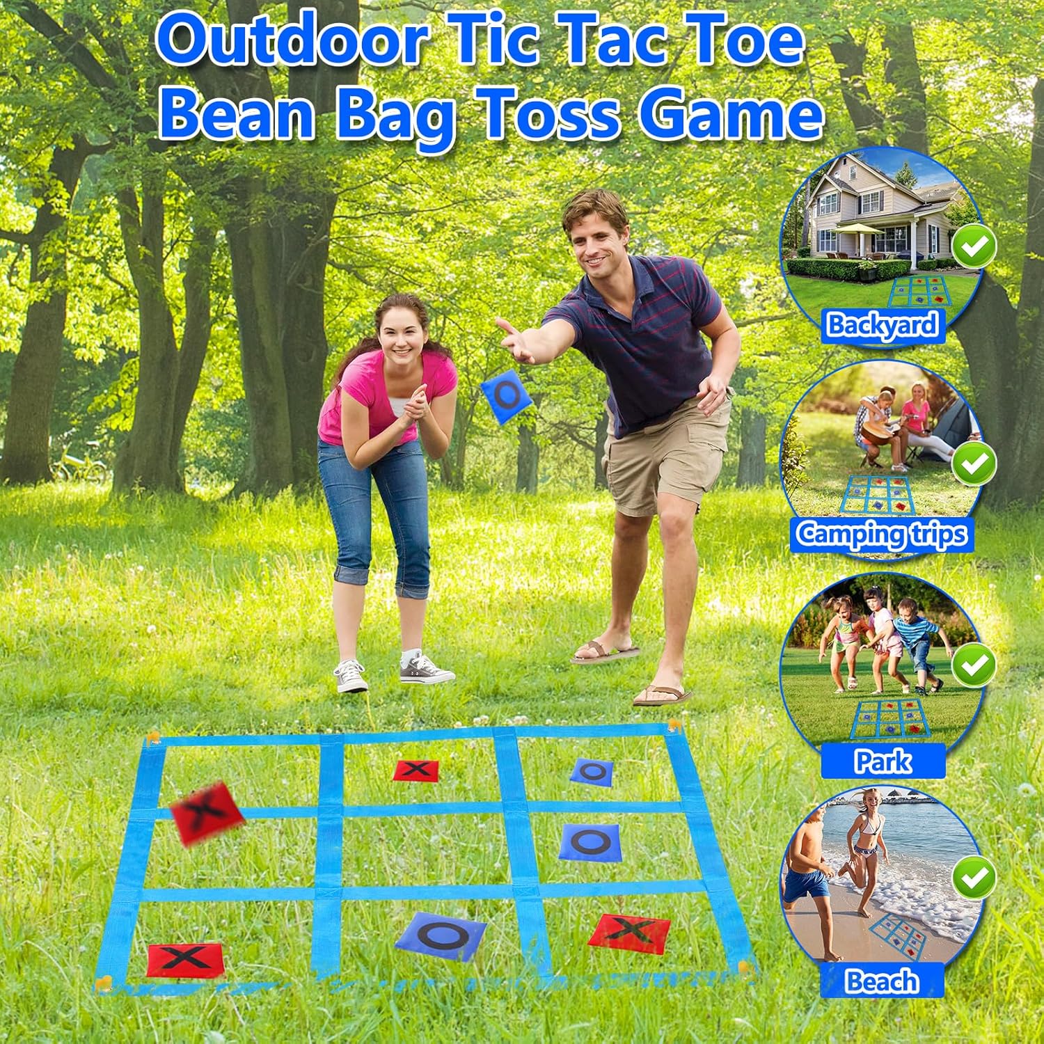 Outdoor Giant Tic Tac Toe Bean Bag Toss Game G2266