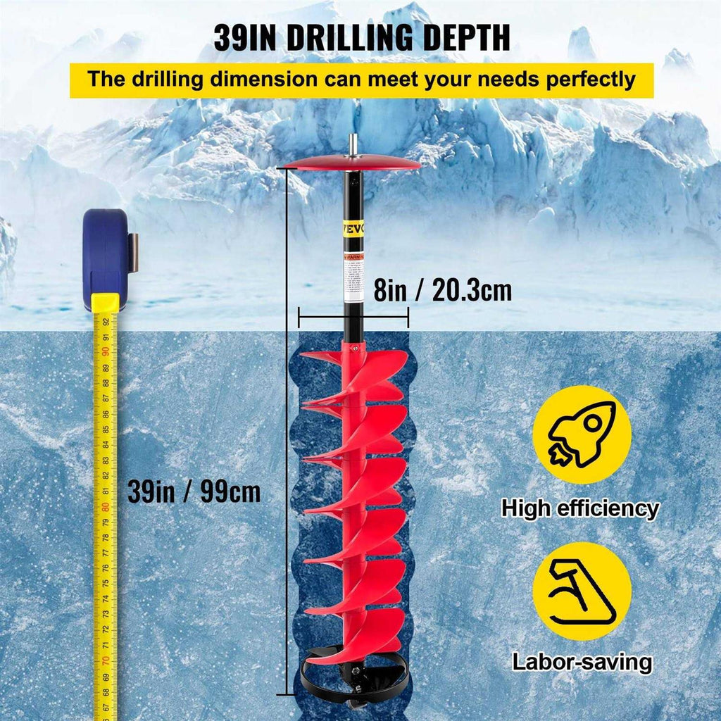 Red Nylon Ice Auger Bit 8”x39” Z3095