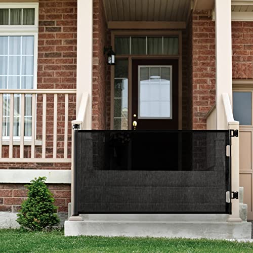 2 Pack Retractable Mesh Baby Gate 33" Tall Extends to 55" Wide White T164