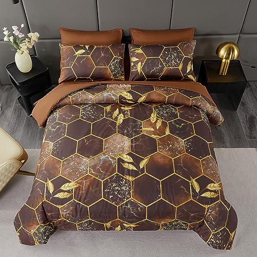 Geometric Black Queen Comforter Set 7 Pieces H169