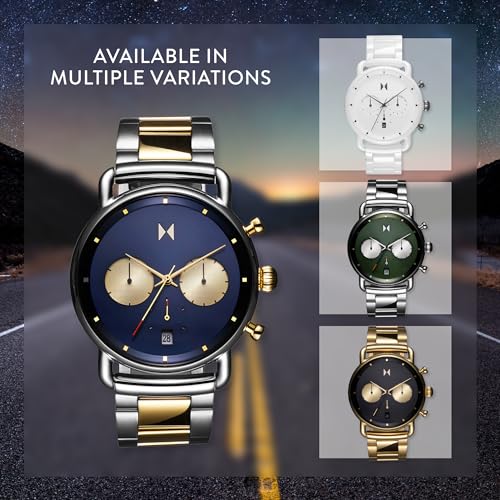 Blacktop Analog Chronograph Watch for Men - Water-Resistant 5 ATM - Stainless Steel - 42mm I2077