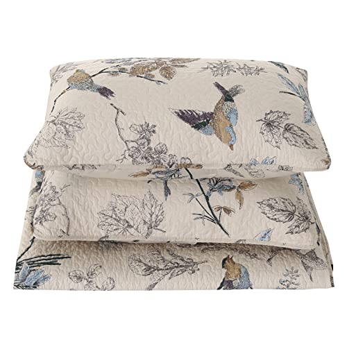 3 Piece Queen Cotton Quilt Set with Pillowcases O370933