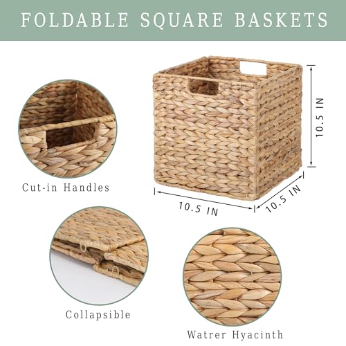 Water Hyacinth Wicker Storage Baskets Set of 3 Y495