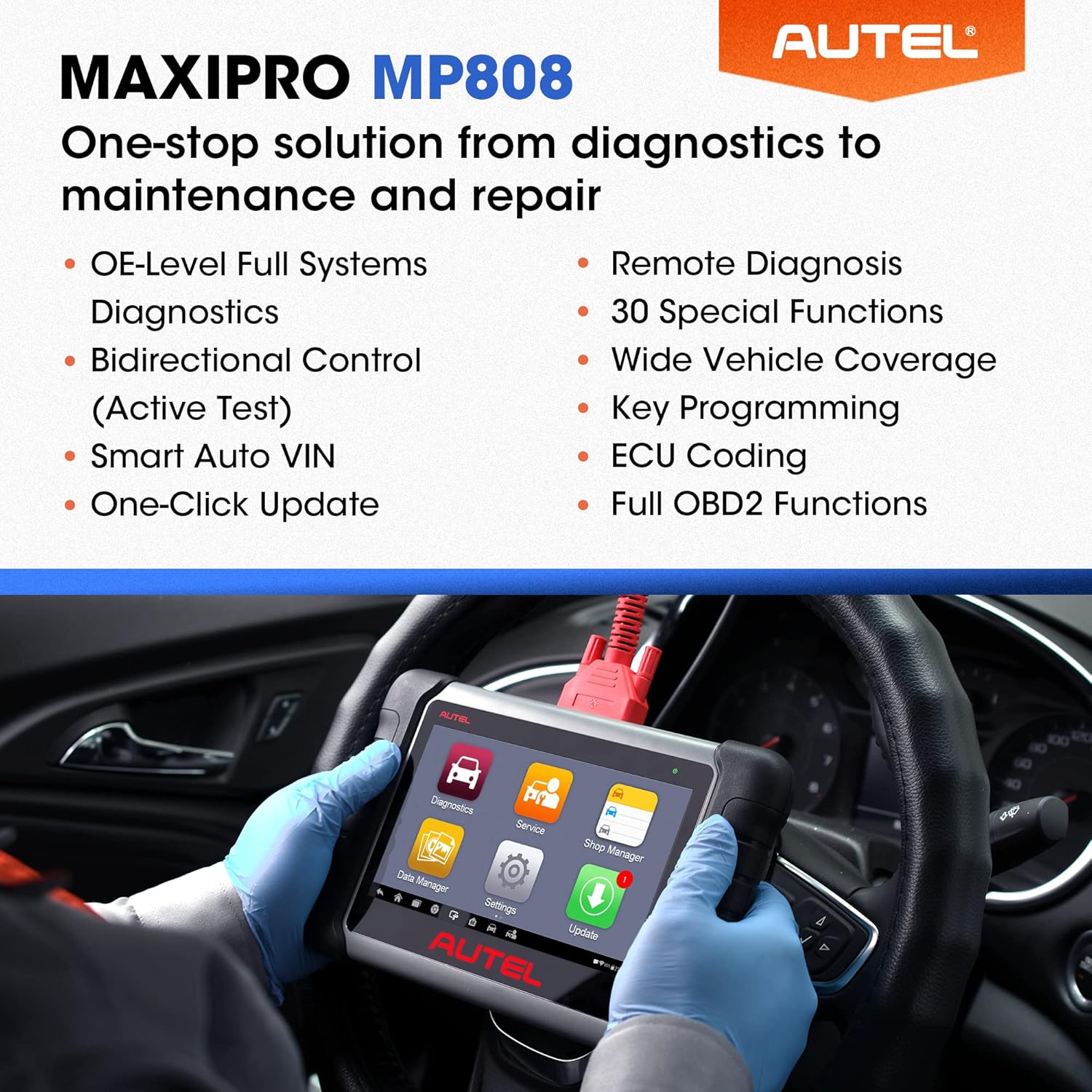 OBD2 Diagnostic Scanner with Bi-directional Control E825