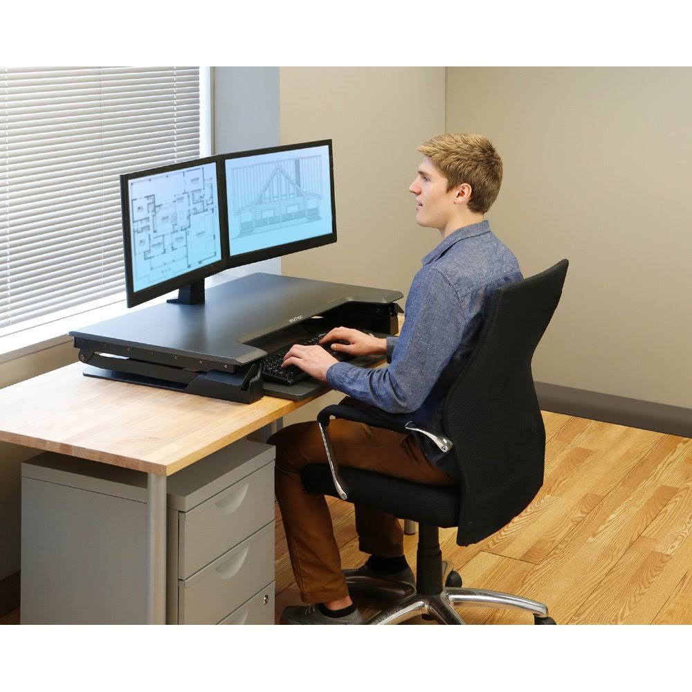 Black Sit-Stand Desktop Workstation B670524