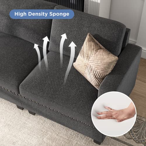 Oversized Modular Sectional Sofa, 135.6 inch, Dark Grey V955