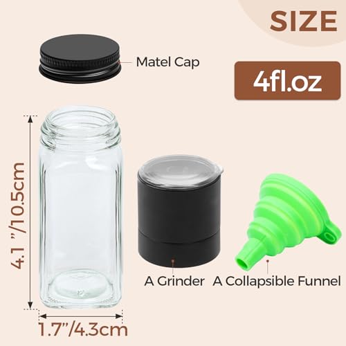 24Pcs 4oz Glass Spice Jars with Metal Lids R720339