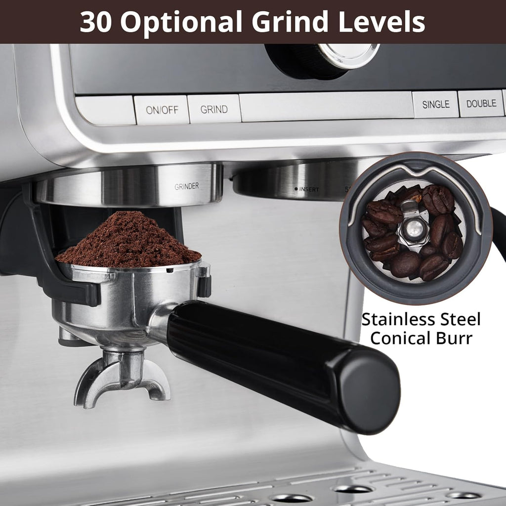 Stainless Steel Espresso Maker 20 Bar Pressure 2.8L Water Tank K9013