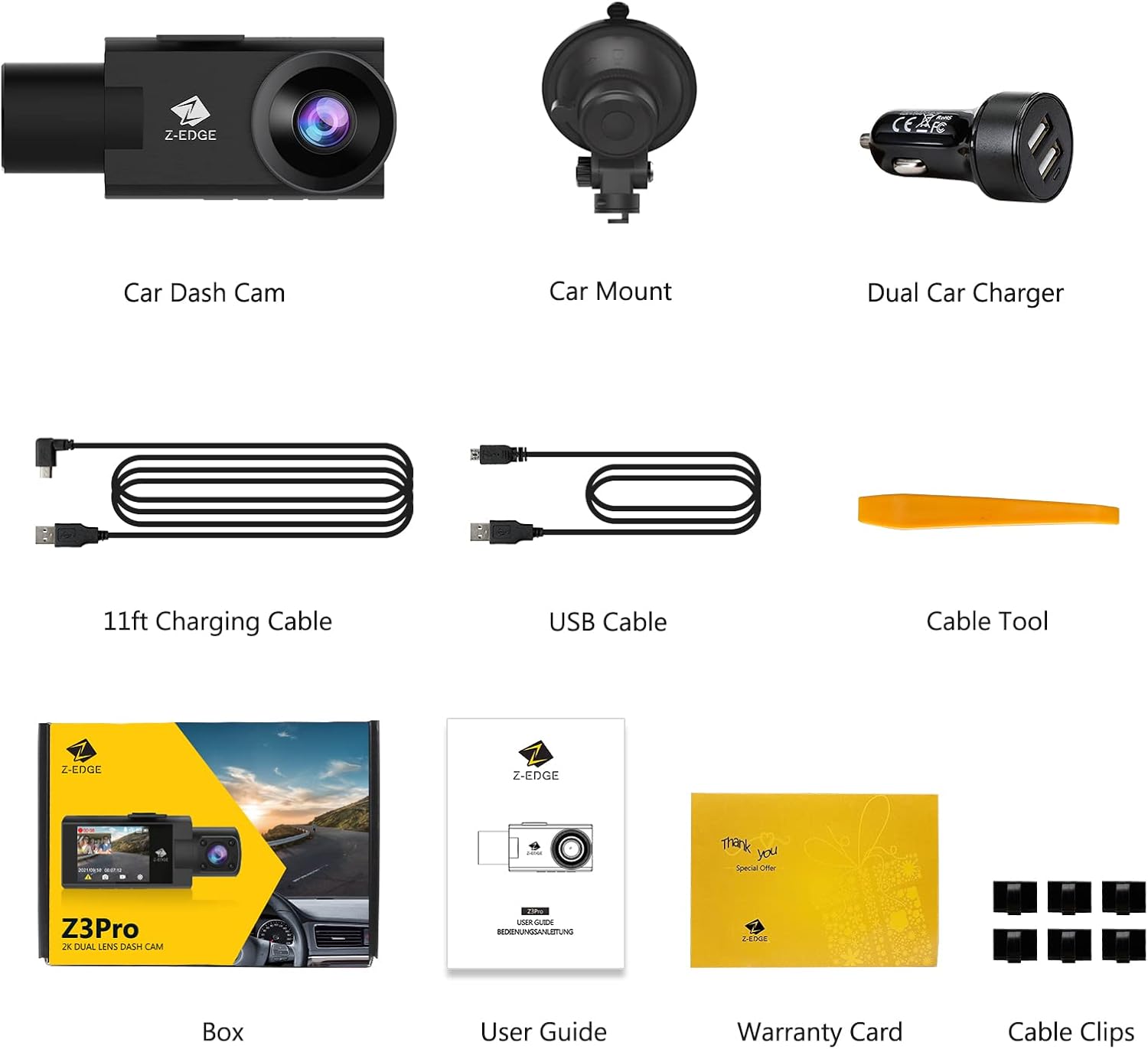 2K+1080P Dual Dash Cam with IR Night Vision W915