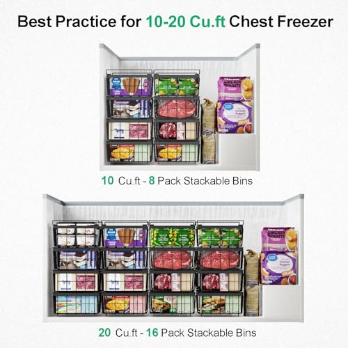 Black 2 Pack Expandable Freezer Organizer Bins T127082