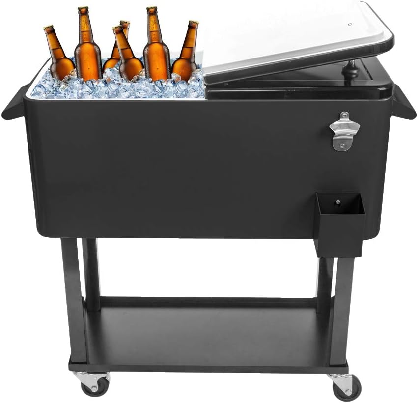 80 Quart Rolling Ice Chest with Shelf V886774