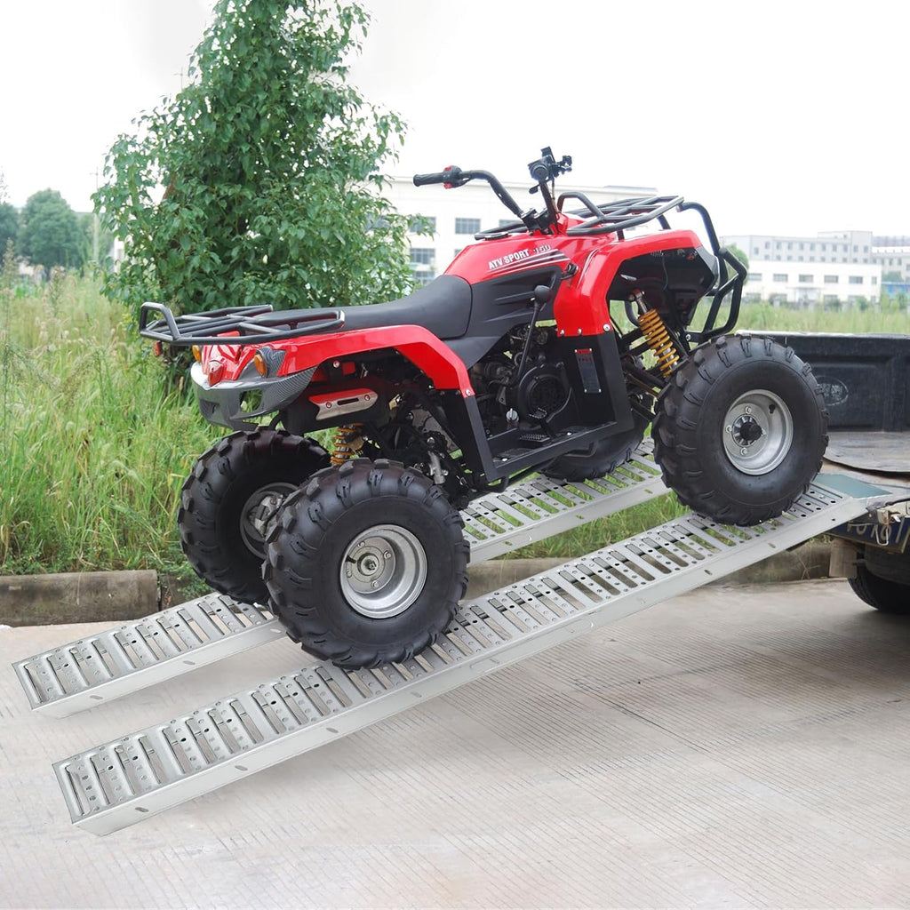Silver Anti-Slip ATV Ramp Set of Two, 1500 lbs Capacity C92675