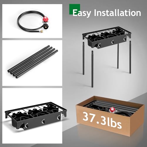 3 Burner Propane Gas Stove with Removable Legs V248675