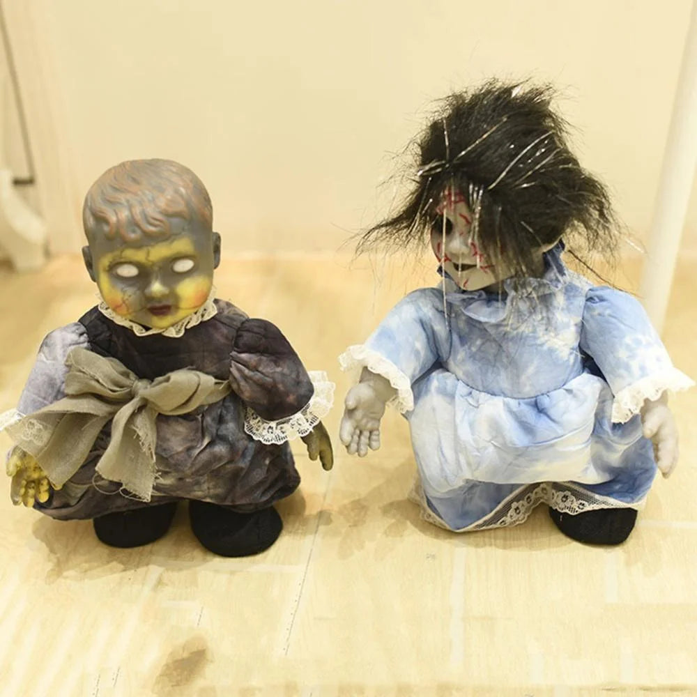 Scary Little Precious Doll with Sound Halloween Decoration X6541