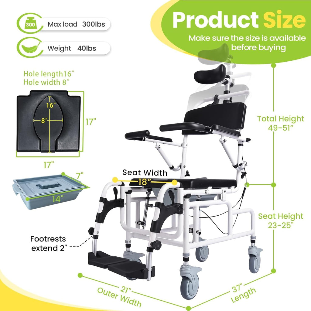 Reclining Shower Chair with Soft Seat Cushion J2478