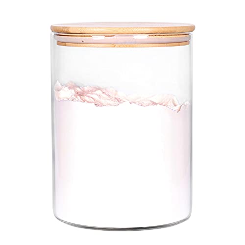 Glass Flour Container with Airtight Bamboo Lid, Large Glass Food Jar with Wooden Lid (3L) D580