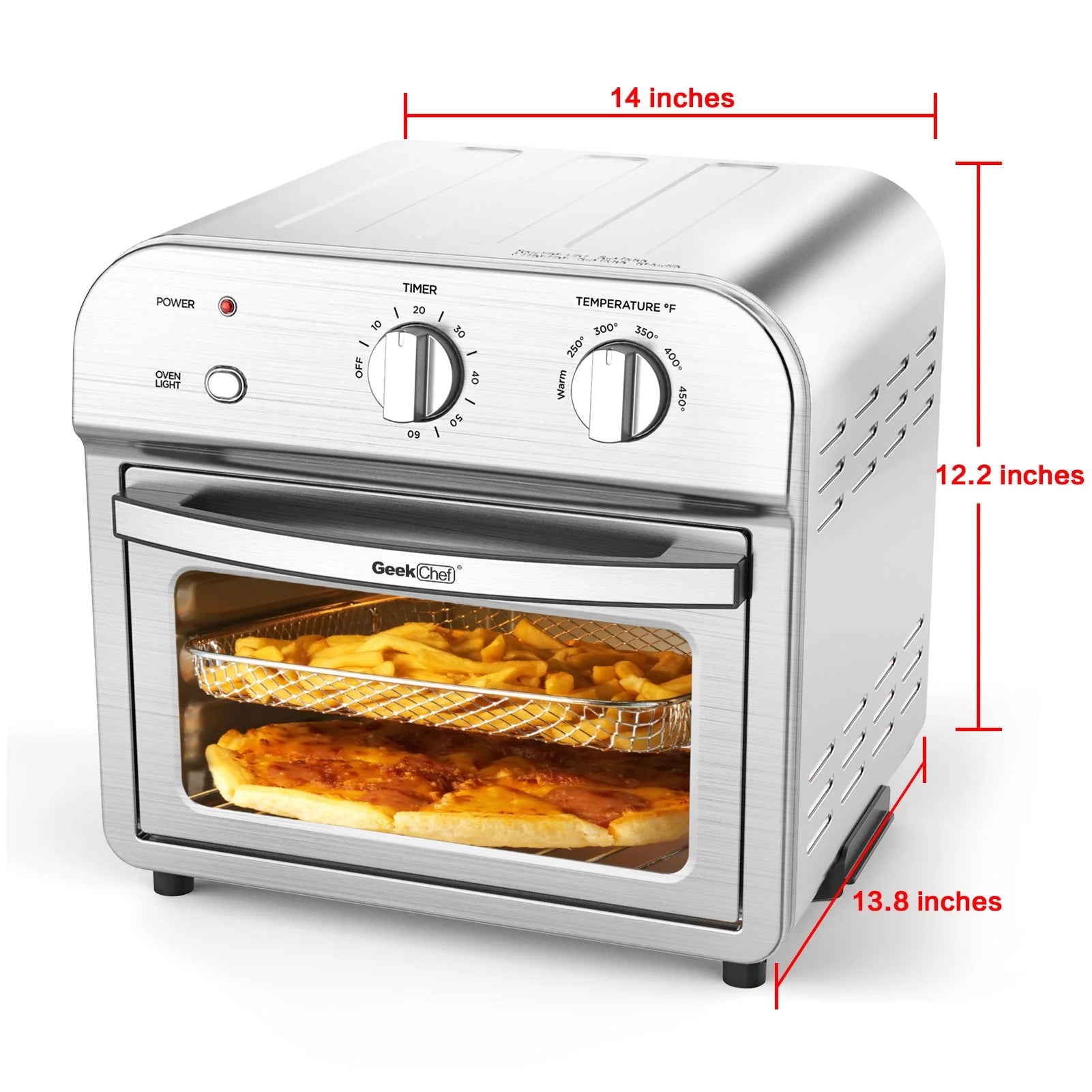 11Qt 1500W Stainless Steel Air Fryer Oven C77391