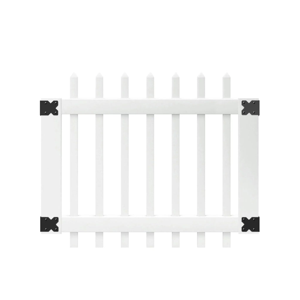 White Vinyl Picket Fence Gate D517384