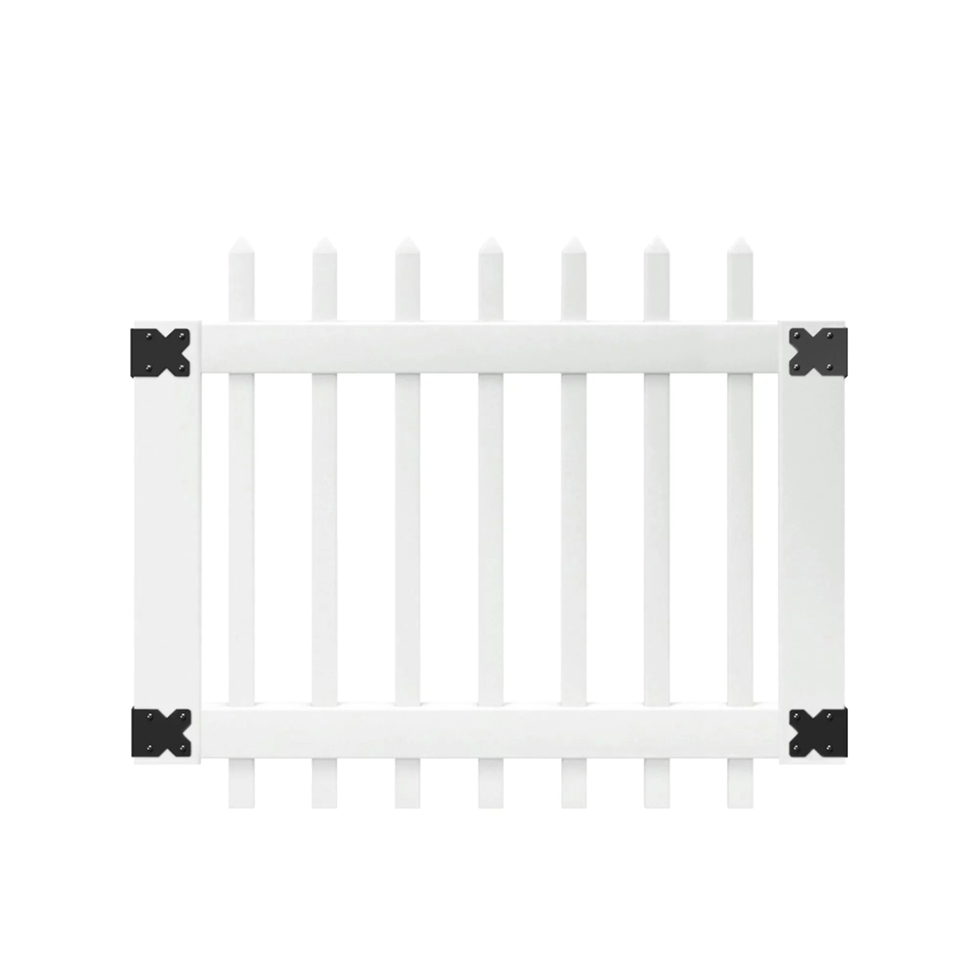 White Vinyl Picket Fence Gate D517384