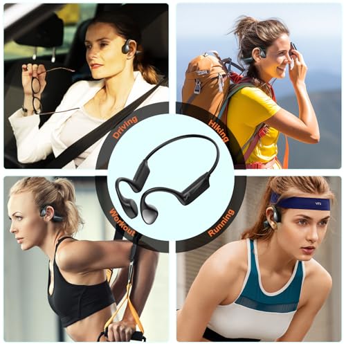 Bone Conduction Headphones with HD Mic, 12hrs Playtime, IPX6 Waterproof I905