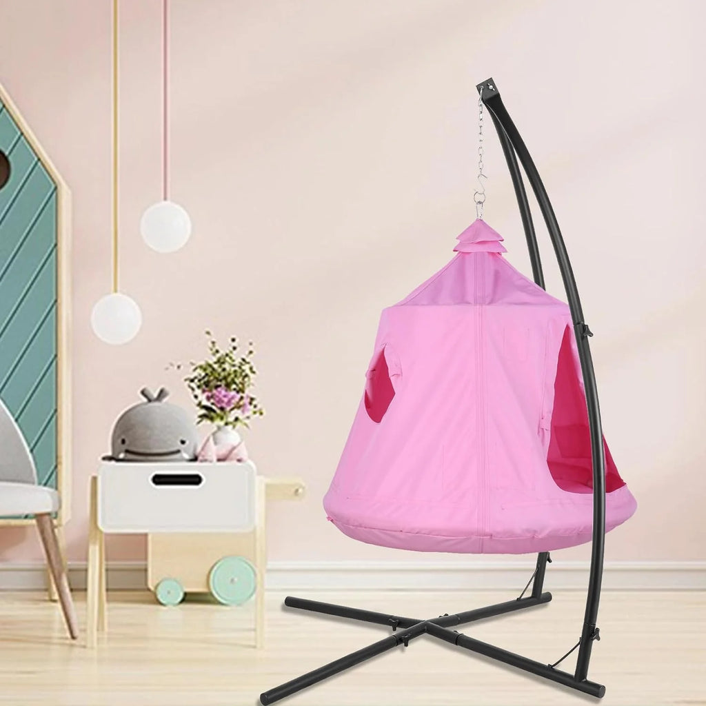 Pink Hanging Hammock Chair with Steel Stand X40917