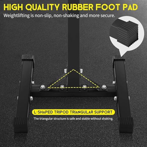 Black Adjustable Squat Rack Stand Set of 2 W9601