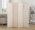 Natural 4 Panel Room Divider O591786